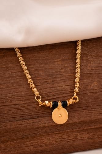 Image of Radha's Creations Women's 1 Gram Gold Plated Copper Mangalsutra with Chain 24 inch and Vati Tanmaniya