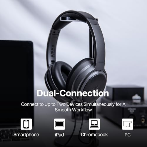 Image of Linsoul Kiwi Ears Ardor Bluetooth 5.4 Over Ear Headphones, Wireless DJ Studio Headphones, Dual Dynamic Driver Studio Monitor with Hybrid ANC, 140H Playtime, Lightweight for Podcast Gaming Guitar