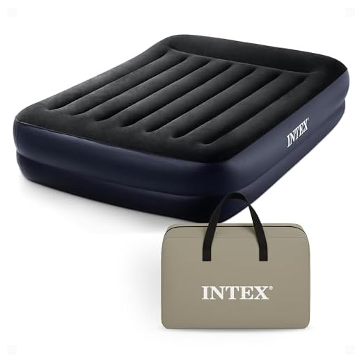 Intex Dura-Beam Standard Series Pillow Rest Raised Airbed w/Built-in Pillow & Internal Electric Pump, Queen