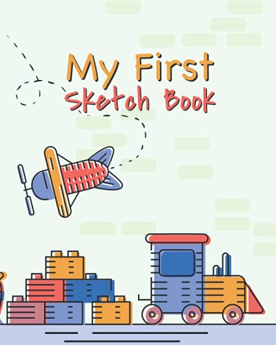 My First Sketch Book (Chalk Pens Press): Wooden train and toy box themed cover (8x10 in sketchbook for babies and toddlers)