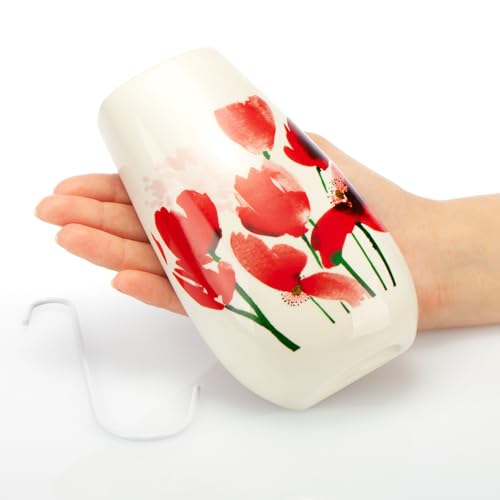 COM-FOUR® 3x Luftbefeuchter Heizung - Heizkörper Luftbefeuchter in weiß - Heizung Wasserverdunster aus Keramik mit verschiedenen Blumenmotiven (3 Stück - Sommerblüten)