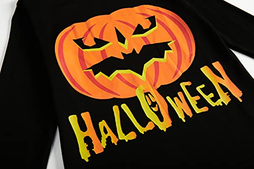 Kids Halloween Pajamas Toddler Boys Skeleton Glow in The Dark Pjs Girls Pumpkin Sleepwear 100% Cotton Clothes Sets 3-10T4