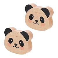 ARTSEWPLY 2pcs Wood Panda Wall Hooks Coat and Hat Hangers for Home Easy to Install Decorative Hanging Storage for Entryway Bedroom Bathroom