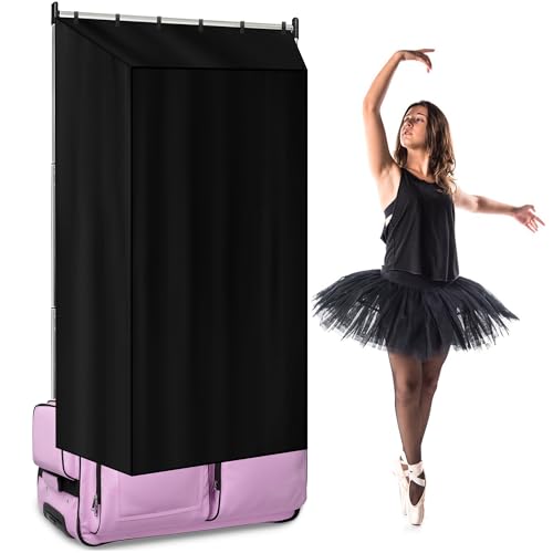 RunNico Three Sides Privacy Curtain for Dance Bag, Portable Dancer Changing Curtain with Storage Bag, Backstage Privacy Changing Room for Training Competition Outdoor Camping (Dance Bag Not Included)