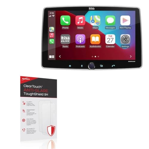 BoxWave Screen Protector Compatible with BOSS Audio BECPA10W - ClearTouch Anti-Glare ToughShield 9H (2-Pack), Anti-Glare 9H Tough Flexible Film Screen Protector