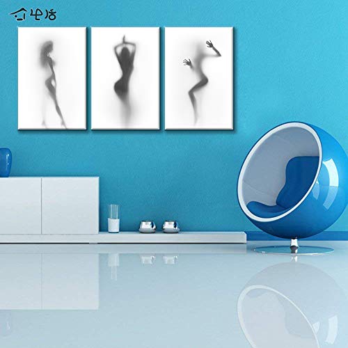 Bathroom Wall Decor Sexy Nude Woman 3 Piece Canvas Art Modern Abstract Artwork Painting For Home Bedroom Decoration #TOP5