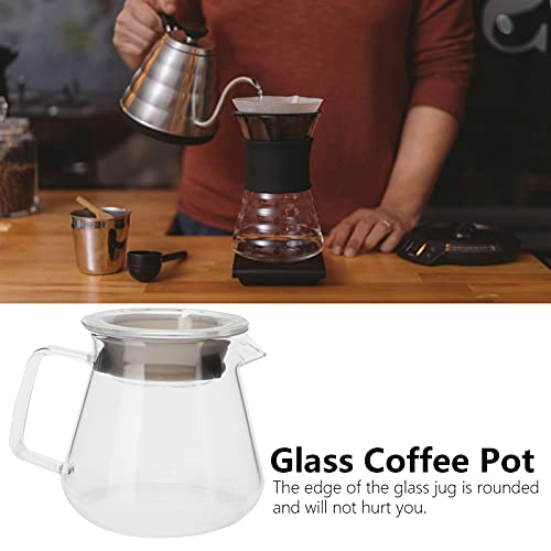 Cafetera de Vidrio Resistente Al Calor de 300ml/500ml, Tetera Transparente con Asa para el Hogar, Oficina, Cafetería… - Imagen 4