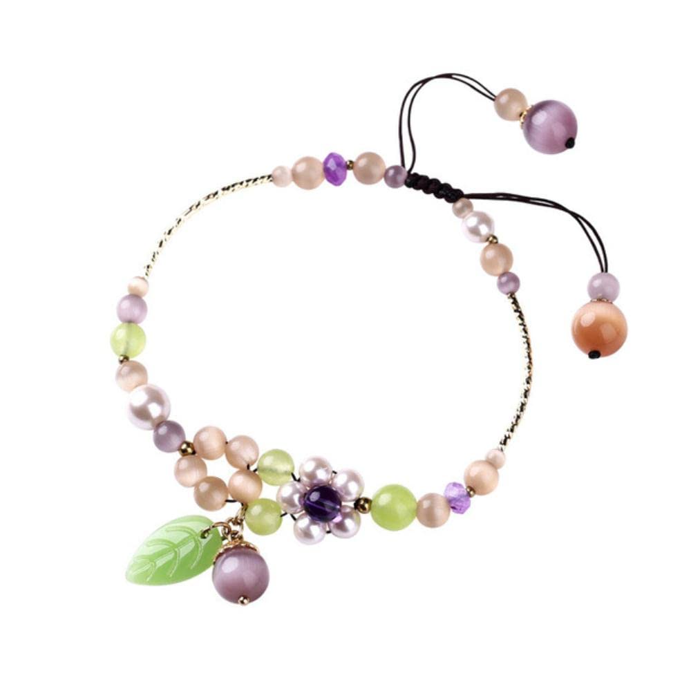 cavigliera alla moda, perline carine, cavigliere con ciondoli a fiori, regolabili, gioielli Emo, regali, yoga, donne, fidanzata, eleganti cavigliere in stile etnico (Cavigliere 03 G)