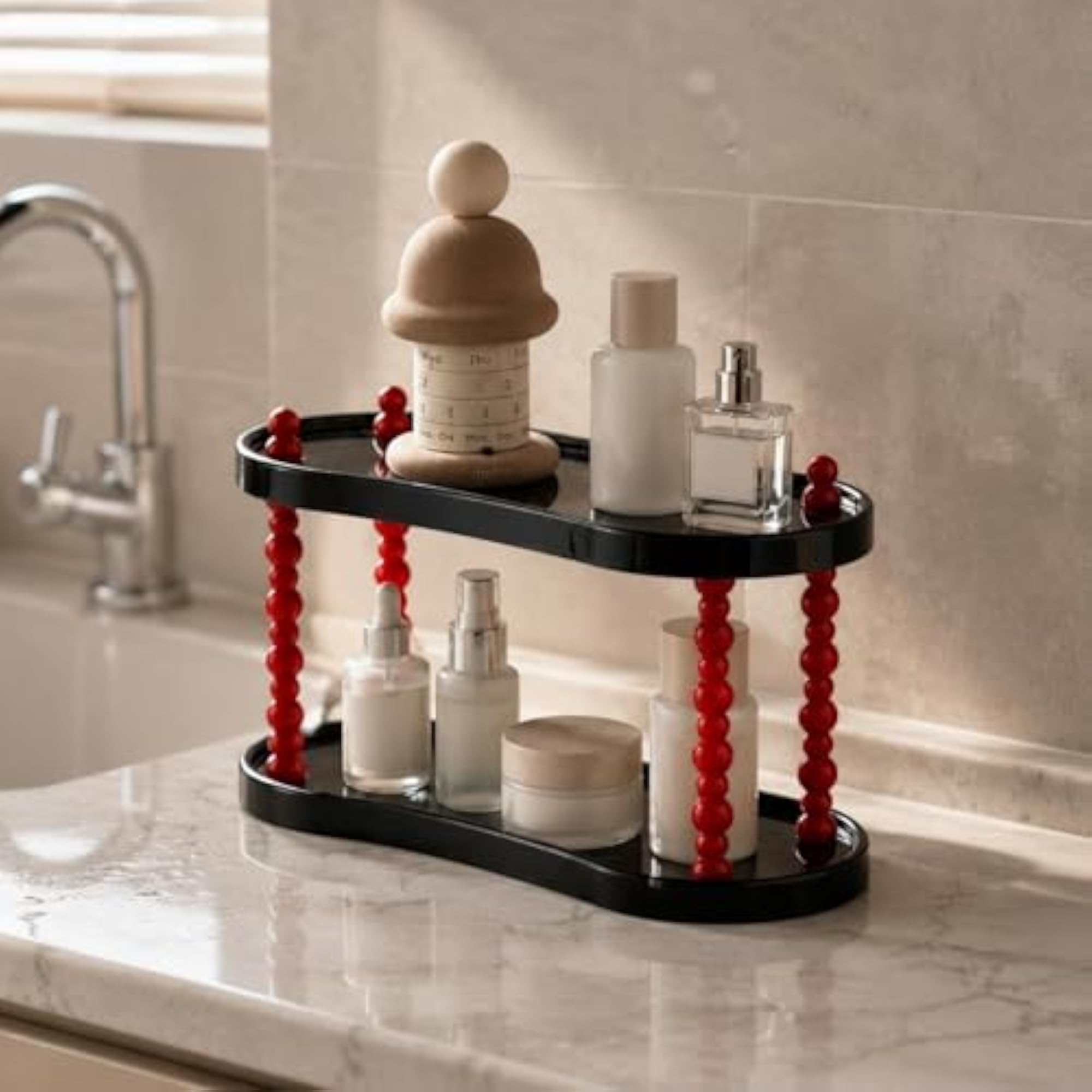 Cosmetics Organizer Rack Open Shelves Desktop Storage Rack