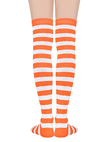 Century Star Thigh High Socks Striped Extra Long Tube for Women Over the Knee Athletic Sports Socks Plus Size Stockings3