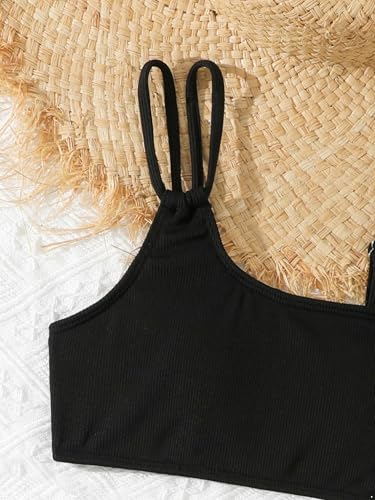 renvena Girls 3 Piece Quickly-Dry Swimsuit Kids Bikini Sets with Printed Cover Up Skirt3