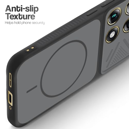 Image of Mr. Case Back Cover for Motorola Signature | Ring Design Protective Case with Camera Cut Protection | Anti Slip Grip | Shockproof Mobile Cover - Black