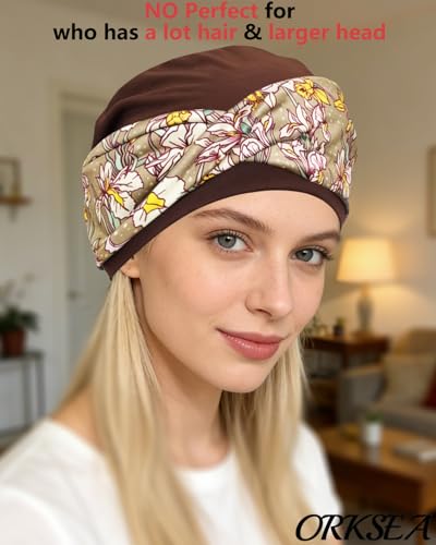 Image of Chemo Headwear for Women Knot Beanies with Stretch Elastic Turbans Soft Cancer Hats Head Coverings Scarf Headwraps