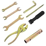 Kit de réparation de moteur Young Wolf Lot de 7 clés d\'entretien portables pour moto, tournevis, manchon de bougie, pince et outils de réparation pour accessoires de moto