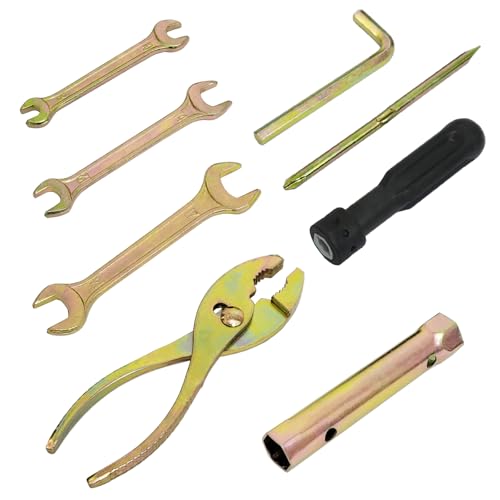 Image of 7pcs Motorcycle Portable Maintenance Tools Kit with Screwdriver Wrench Spark Plug Sleeve Plier for Motor Repair Tool Set