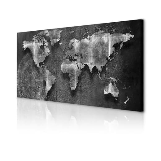 decomonkey Bilder Weltkarte 200x80 cm 5 Teilig Leinwandbilder Bild auf Leinwand Wandbild Kunstdruck Wanddeko Wand Wohnzimmer Wanddekoration Deko Welt Karte Kontinente Landkarte