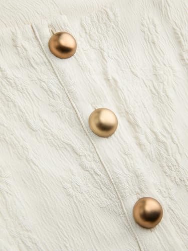 CIDER Long Sleeve Shirts for Women Floral Button Ruffle Hem Blouse Square Neck Elegant Blouse Casual Top4