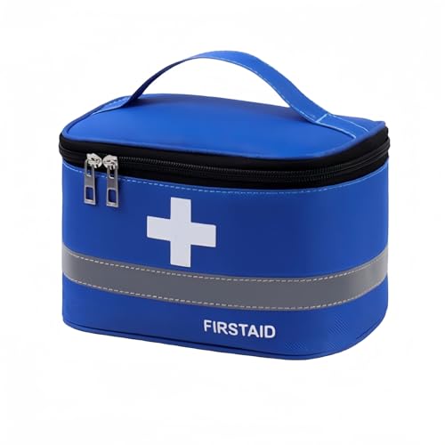 hanshanyan 救急バッグ 救急セット メディカルポーチ お薬 ミニ救急バッグ ポーチ 持ち運び お薬箱 屋外応急処置キット スポーツキャンプバッグ 家庭 旅行 オフィス 学校 突発状況 地震防災 登山ホーム 救急用 (ブルー サイズ:M)