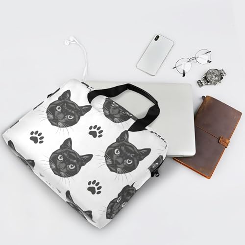 Funda maletín portátil para laptop con diseño gatos negros 13-15.6" miniatura 7