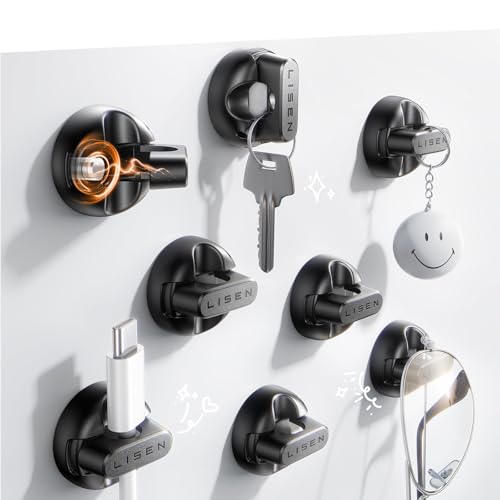 LISEN Magnetic Charging Cord Holder 8-Pack Charging Cord Organizer [1S Click-in], Easy Open Cable Holder with Strong Adhesive, Cable Management Clips Neatly for Nightstand, Desk, Home, Office, Car by LISEN - Used condition - US$8.09