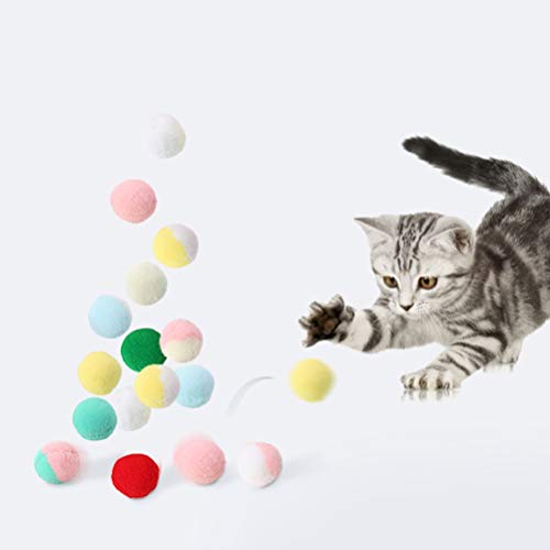POPETPOP 15Pcs Bolas de Gato Gato Bolas de Pompom Gatinho Gato Bola de Pelúcia Perseguindo Gato de B