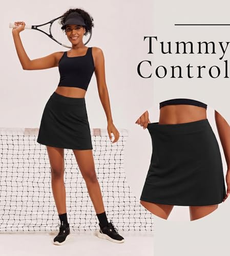 Image of Ekouaer 16 inch Golf Skorts for Woman with Inner Pockets Silicone Grippers Tennis Skirt Quick Dry Athletic Pickleball Skort