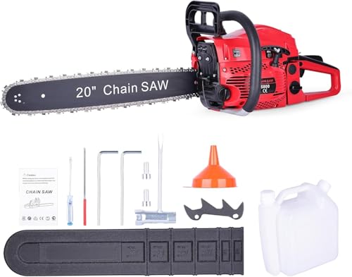 Motosierra de gasolina de 58 cc, motosierra eléctrica de 50 cm, motosierras de gasolina de 2 tiempos, herramienta de jardinería para cortar árboles, madera, jardines y granjas