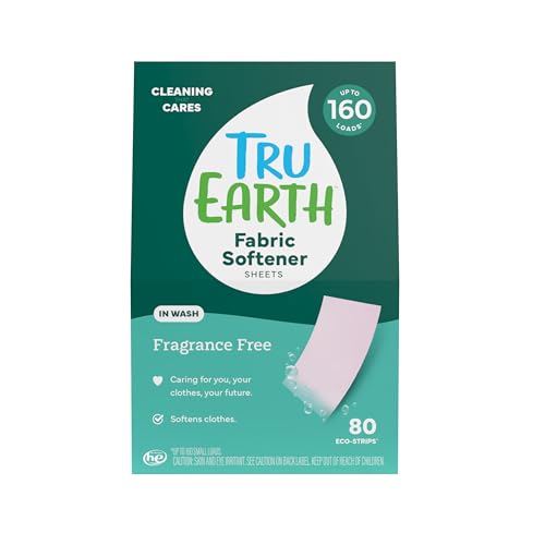Image of Tru Earth Fabric Softener Sheets for Washing Machine | Alternative to Fabric Softener Liquid and Pods | 80 Sheets | Fresh Linen