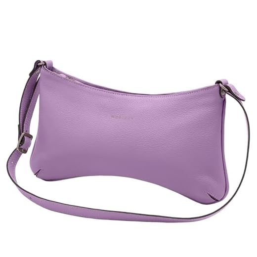 Mariart Lavanda Bolsa Shoulder Feminina de Couro Bovino Legítimo (Violeta)