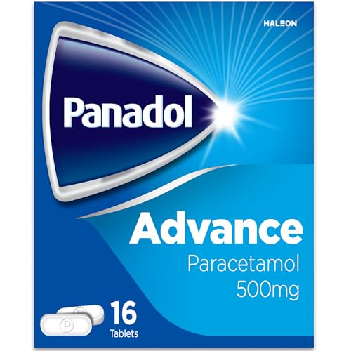 Panadol Advance Painkillers 500mg Paracetamol Tablets Pain Relief for Migraines Headaches Backache Period Pain and Toothache Pack of 16