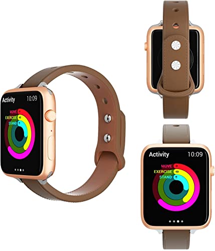 segoo Leather Band Compatible with Apple Watch Band 45mm 44mm 42mm - Image 4