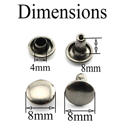 Pro Bamboo Kitchen 120Sets Double Cap Rivets 8Mm X 8Mm Round Head Leather Products Garment Accessories Fastener Expansion Rivet Gun Color #TOP3