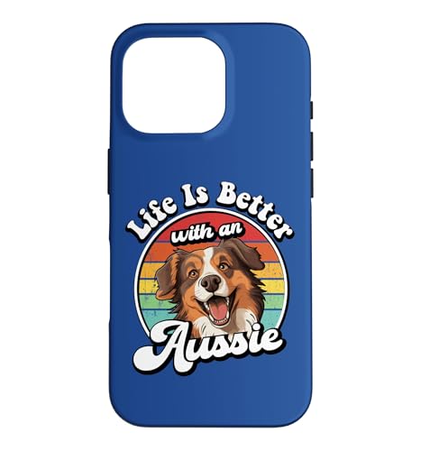 Mens Womens Retro Vintage Life Is Better Red Aussie Lover �X�}�z�P�[�X iPhone 16 Pro �p
