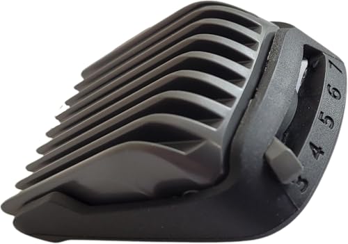 Image of Beard Trimmer Adjustable Attachment Comb, 3-7mm, Compatible with MG3720 MG3730 MG3750 MG7715 MG7745 BT1210 BT1215, Black