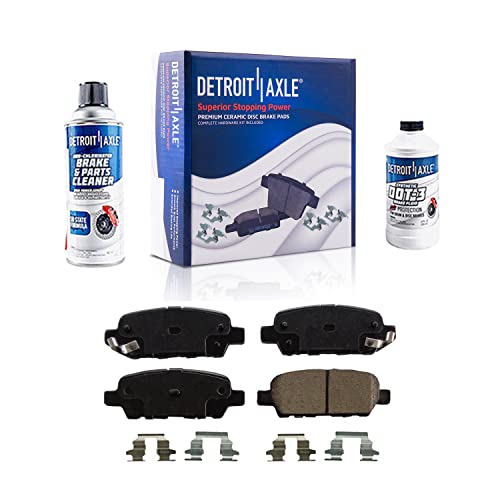 Image of Detroit Axle - Rear Brake Kit for Infiniti G35 Nissan 350Z Murano Quest Disc Brake Calipers w /Brackets Ceramic Brakes Pads Replacement