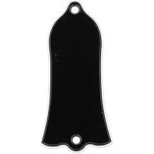Replacement Bell Truss Rod Cover for Electric Guitar Bass, 2-Ply Black Plastic, 52mm Hole Distance, 61mm Long
