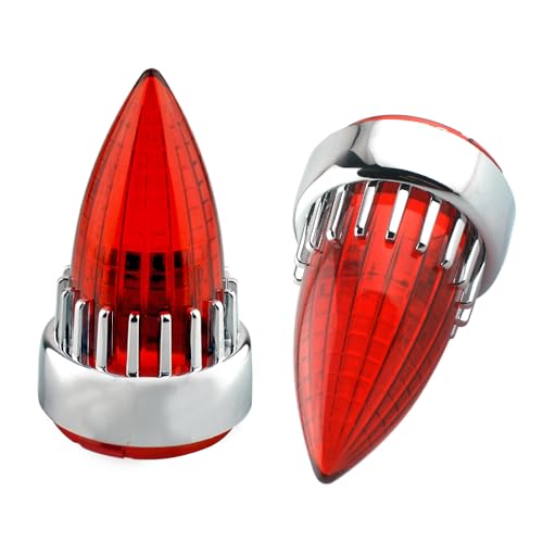 61 mm de diamètre pour clignotants et clignotants Harley Davidson Sportster Dyna Softail Street Glide Road Glide Chromé/rouge