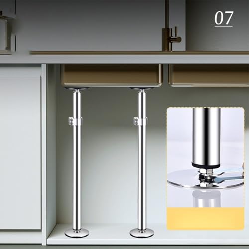 Support d'évier de cuisine en acier inoxydable réglable de 43 à 75 cm robuste - 6