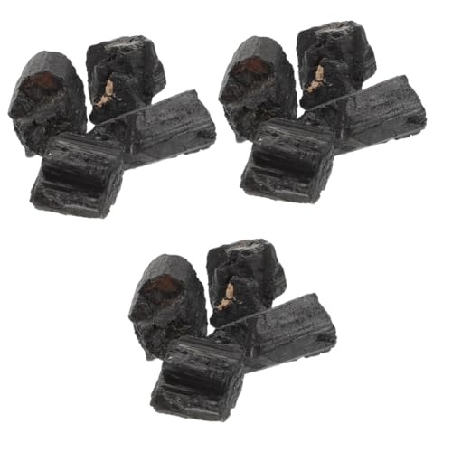 SAFIGLE 3pcs 1 Black Tourmaline Stone Original Faceted Natural Stone for Home Decor Craft Projects