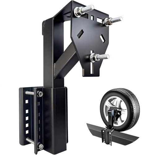 toolhoper Rv Spare Tire Carrier High Ground Clearance Heavy Duty Spare Tire Mount with 3-Nut Design 300lb Capacity (Fits 4/5/6/8 Lug)