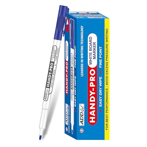 Image of ADD Gel Handy-Pro Whiteboard Bold Point Marker Pack Of 10 Markers (Blue)