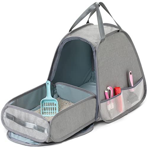 XingYunEr Collapsible Portable Cat Litter Box Standard for Travel Light Weight Leak-Proof?Sturdy?Prevent Litter Scatter Design Easy to Clean? Collapsible Travel Puppy Carrier?Portable Cat Playpen