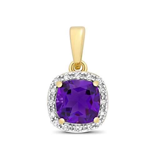Pendentif or 375 améthyste et diamant pour illuminer vos tenues de soirée