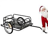 Aosom Wanderer Folding Bicycle Bike Cargo Storage Cart and Luggage Trailer with Hitch - Black