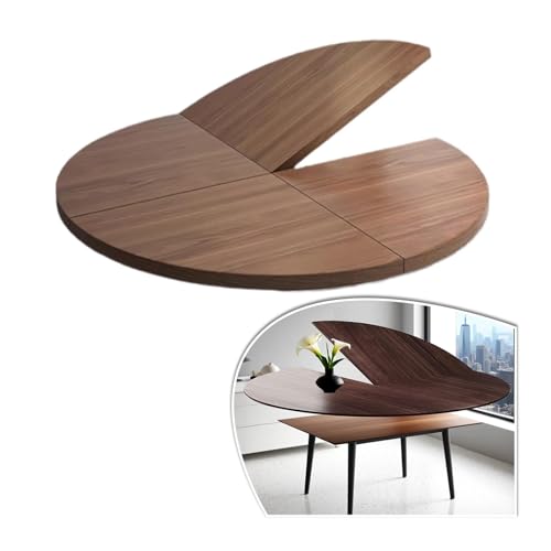 Tavolo pieghevole rotondo in legno da 149,9 cm, per interni ed esterni, espandibile, tavolo di ricambio (160 cm, design slish per intrattenimento e sala da pranzo