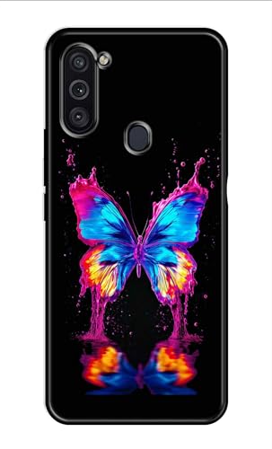 Image of Metal TPU Printed Back Cover for Samsung Galaxy M11 (Butterfly -J1) 360 Degree Protection | Camera Protection -25092024(AR)