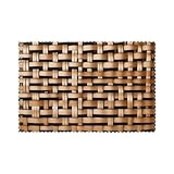 Juego de 6 manteles individuales para mesa de comedor WHJDPP de mimbre tejido con impresión de cuadrícula para hotel, banquete familiar