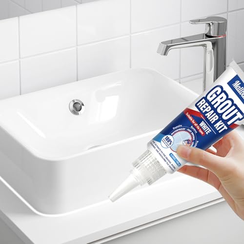 Mallbaola Tile Grout Repair Kit, 2 Pack Tile Grout Paint, Grout Sealer for Bathroom Kitchen Floor Tile, Fast Drying Grout Pen, White Filler Restore & Renew Tile Joints Line and Gaps - Thumbnail 7