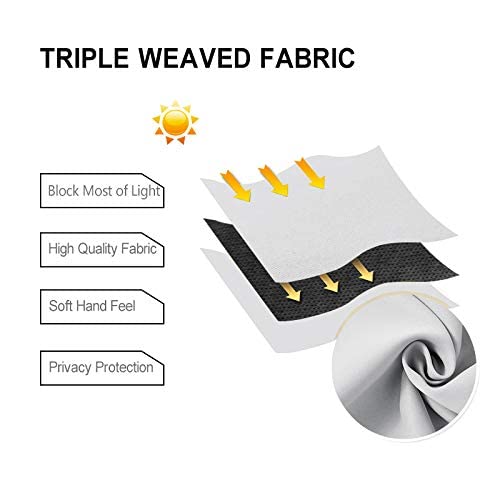 Dwcn Blackout Curtains For Bedroom With Tiebacks - Room Darkening Privacy Grommet Top Window Curtains For Living Room, 42 X 54 Inch Length, Greyish White, Set Of 2 Panels #TOP3