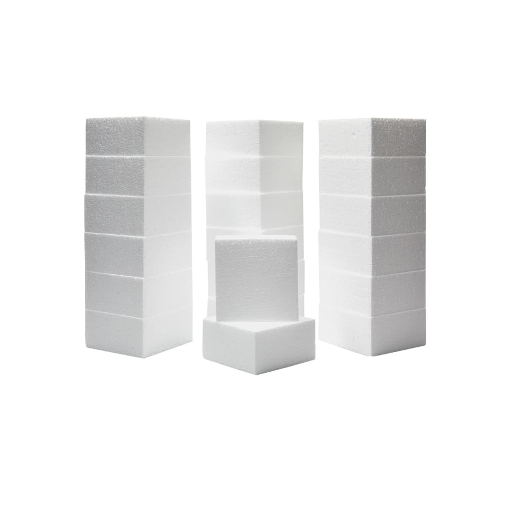 Shape Your Craft - 20 Pack Polystyrene Foam Blocks for Crafts - 4